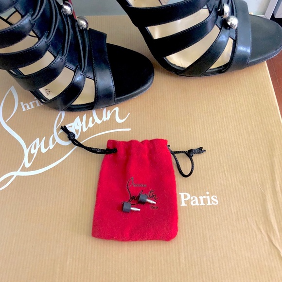 Christian Louboutin Paris Black Calf Heels - Picture 7 of 8